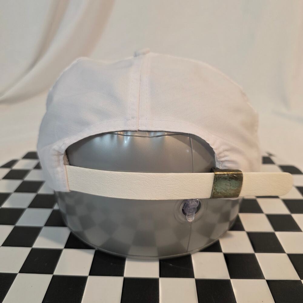 Vintage 90s Los Alamitos Race Course Horse Racing White Rope Strapback Hat - Picture 3 of 6